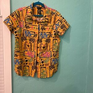 Nooworks Yellow Graphic button down 2x